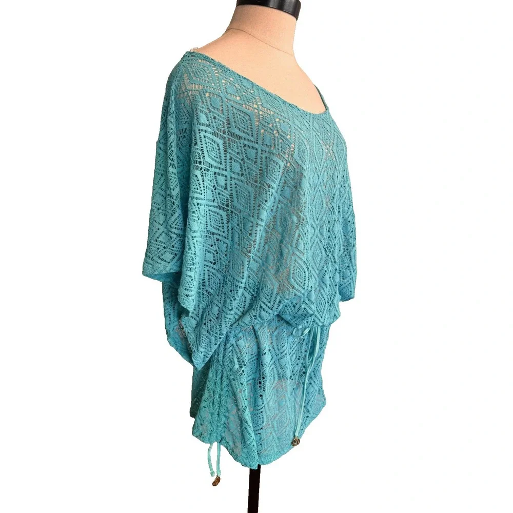 Luli Fama Miami South Beach Dress S Aruba Blue Swimsuit Cover Blue crochet